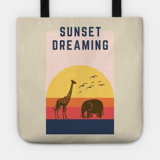 Vintage Sunset dreaming in Africa safari masai mara Tote