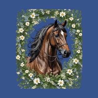 Massachusetts Morgan Horse And Mayflowers T-Shirt