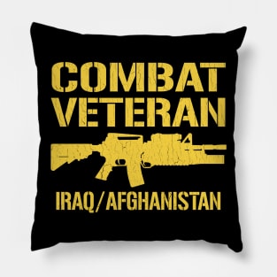 Combat Veteran Iraq and Afghanistan (vintage distressed) Pillow