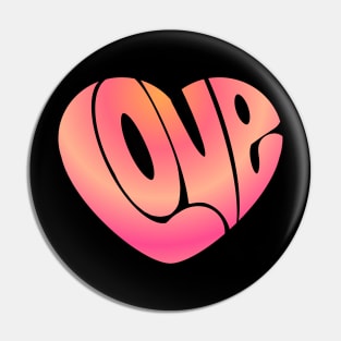 Love word in a heart shape simple cute design for valentines day pink and yellow gradient Pin