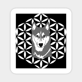 Husky flower of life Magnet