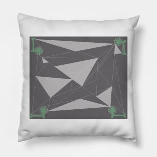 Gandhi Spinning Wheel Geometric Abstract Pillow