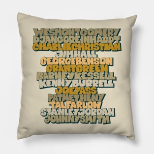 Jazz Legends in Type: The Jazz Guitarists Pillow