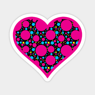 Multicolor Polka Dot Heart Magnet