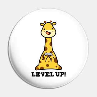 Level Up Cute Giraffe Pun Pin