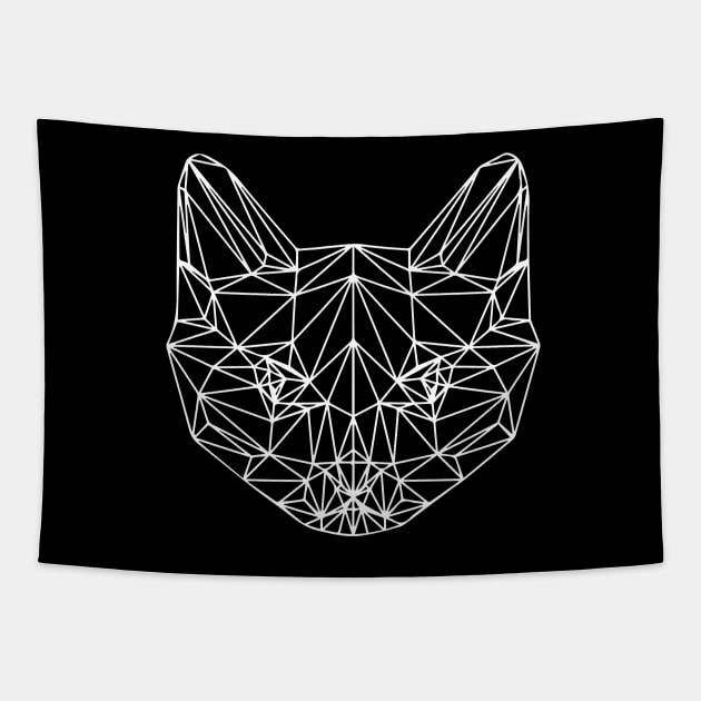 Polygon Cat Tapestry by oksmash