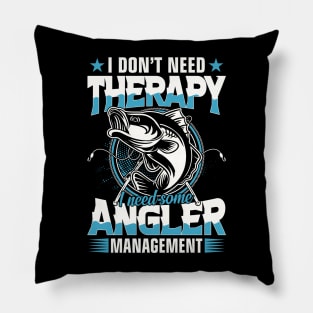 Fishing therapy funny tshirt Pillow