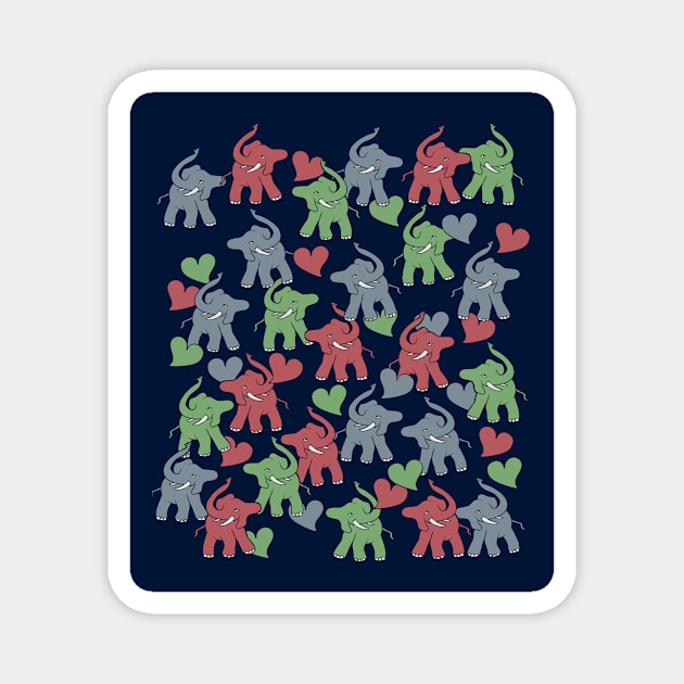 Elephants Magnet by bubbsnugg