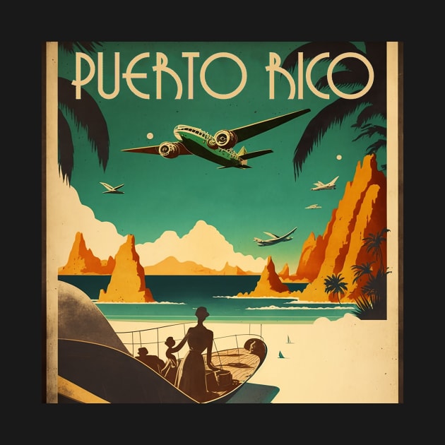 Puerto Rico Vintage Travel Art Poster by OldTravelArt