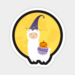 Halloween White Llama Magnet