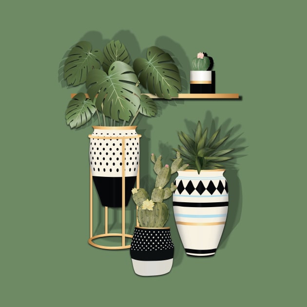 Potted Green Plants by Space Sense Design Studio