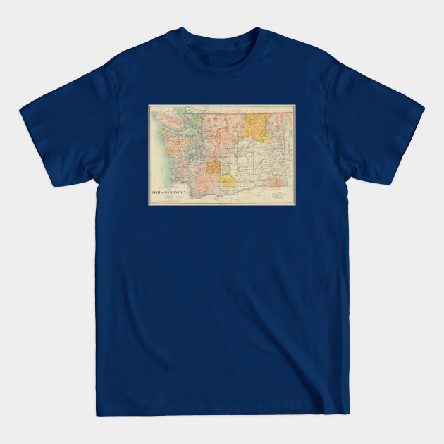 Vintage Map of Washington State (1897) - Washington State Map - T-Shirt