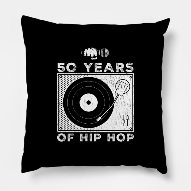 50 Years Of Hip Hop - music lovers Pillow by SUMAMARU