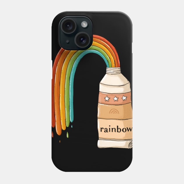 Rainbow paint tube Phone Case by Tania Tania