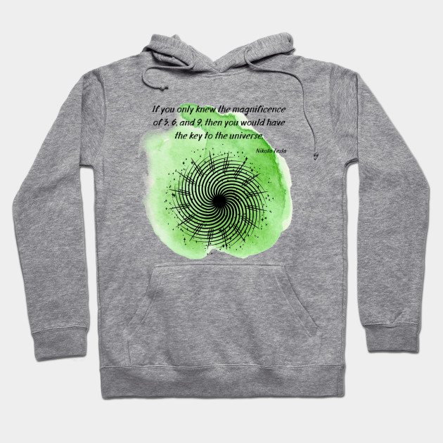 Nikola Tesla Quote The Magnificence Of 3 6 And 9 Esoteric Hoodie Teepublic