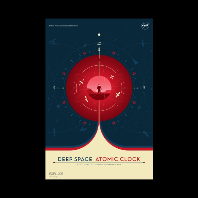 NASA Atomic Clock Mission Red by RockettGraph1cs