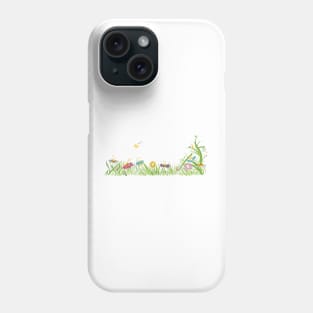 Colorful daisy field in spring time Phone Case