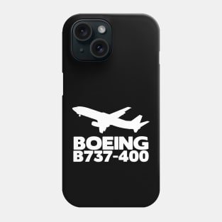 Boeing B737-400 Silhouette Print (White) Phone Case