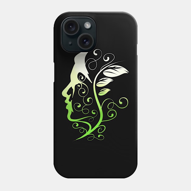 Vegan Inside My Head. Green Mind, Go Vegan Phone Case by SinBle