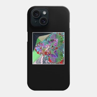 hazard city in lidar collage art in ecopop pattern Phone Case