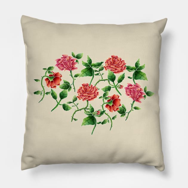 Roses Pillow by CleanRain3675