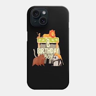 8 Years Old Birthday Boy Zoo Matching Family Phone Case