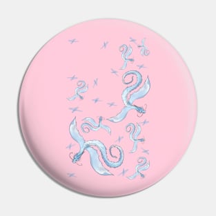 licht blue dragon pink pastel Pin