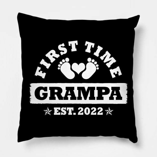 First Time Grampa Est 2022 Funny Father's Day Gift Pillow by Penda