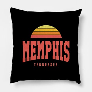 Memphis, Tennessee - TN Retro Sunrise/Sunset Pillow