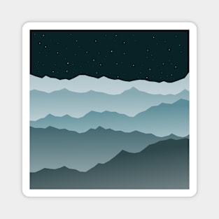 Mountains at night Magnet