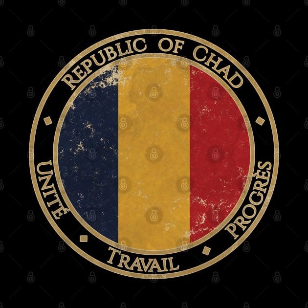 Vintage Republic of Chad Africa African Flag by DragonXX