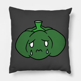 Sad Crying Green Bell Pepper Pillow