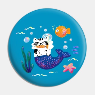 Cat mermaid Pin