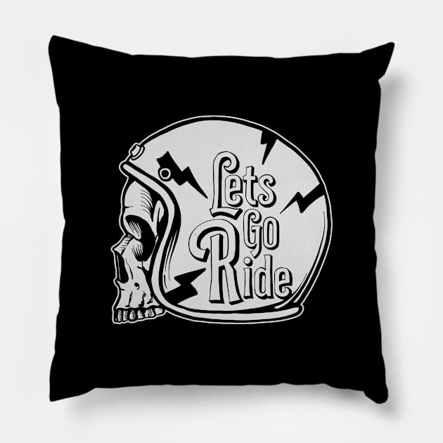 Lets go ride helmet Pillow by ryanhdyt