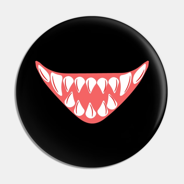 Evil Mouth Teeth Halloween Pin by shirtontour