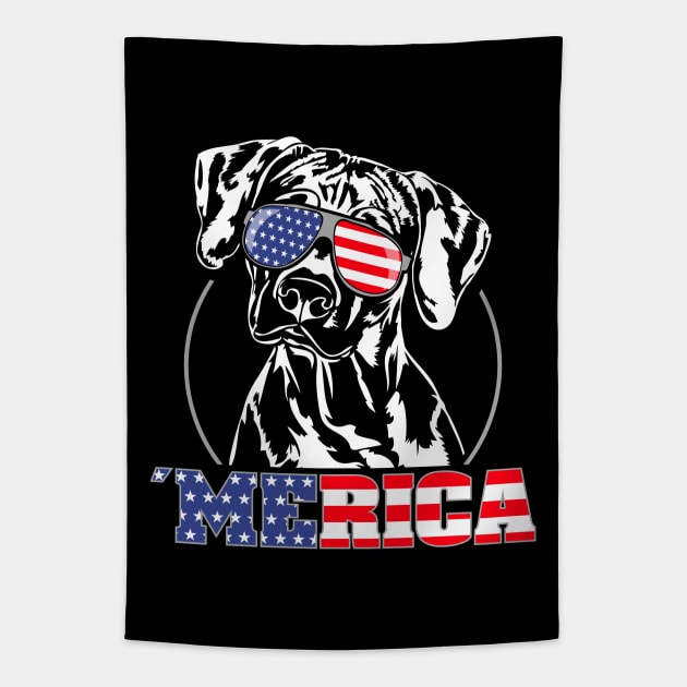 Proud Rhodesian Ridgeback American Flag Merica dog Tapestry by wilsigns