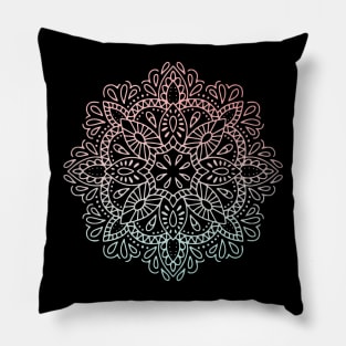 Rose Gold and Turquoise Mandala Pillow