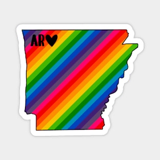 USA States: Arkansas (rainbow) Magnet