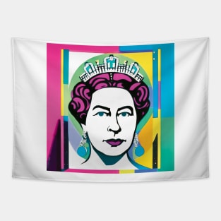 Queen Elizabeth II in Gouache Pop Art - Soft Tapestry