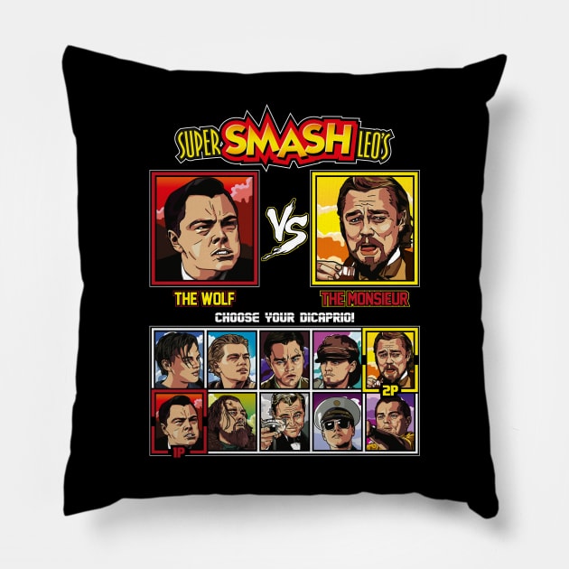 Super Smash Leo - Leonardo Di Caprio Pillow by RetroReview