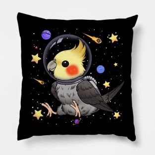 Cosmic Aviator: The Spacefaring Cockatiel Pillow