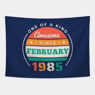 Retro Awesome Since February 1985 Birthday Vintage Bday 1985 Tapestry