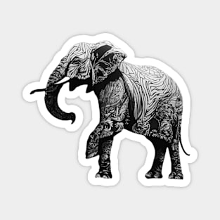 Elephant Shadow Silhouette Anime Style Collection No. 133 Magnet