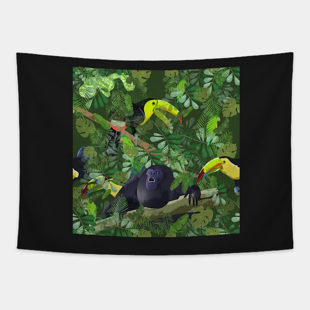 Jungle life Tapestry by vandokkumburg