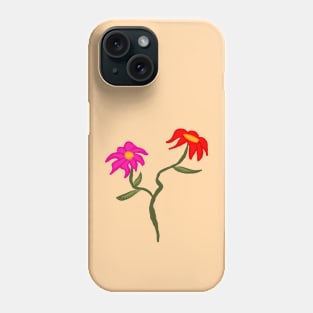 Flowers over yellow Phone Case