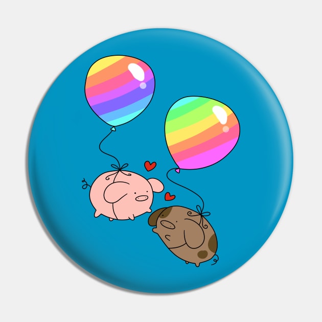 Rainbow Balloon Pigs Pin by saradaboru