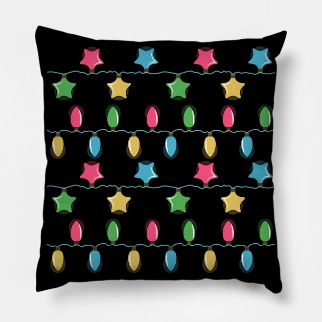 Christmas Lights Pillow by Designoholic