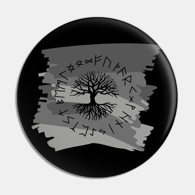 Vikings Norse Mythology Yggdrasil and Runes Asatru Viking Gift Pin by vikki182@hotmail.co.uk