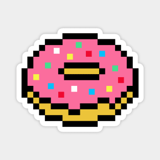 Pink Pixel Doughnut Magnet