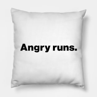 Angry Runs Funny Football Pillow